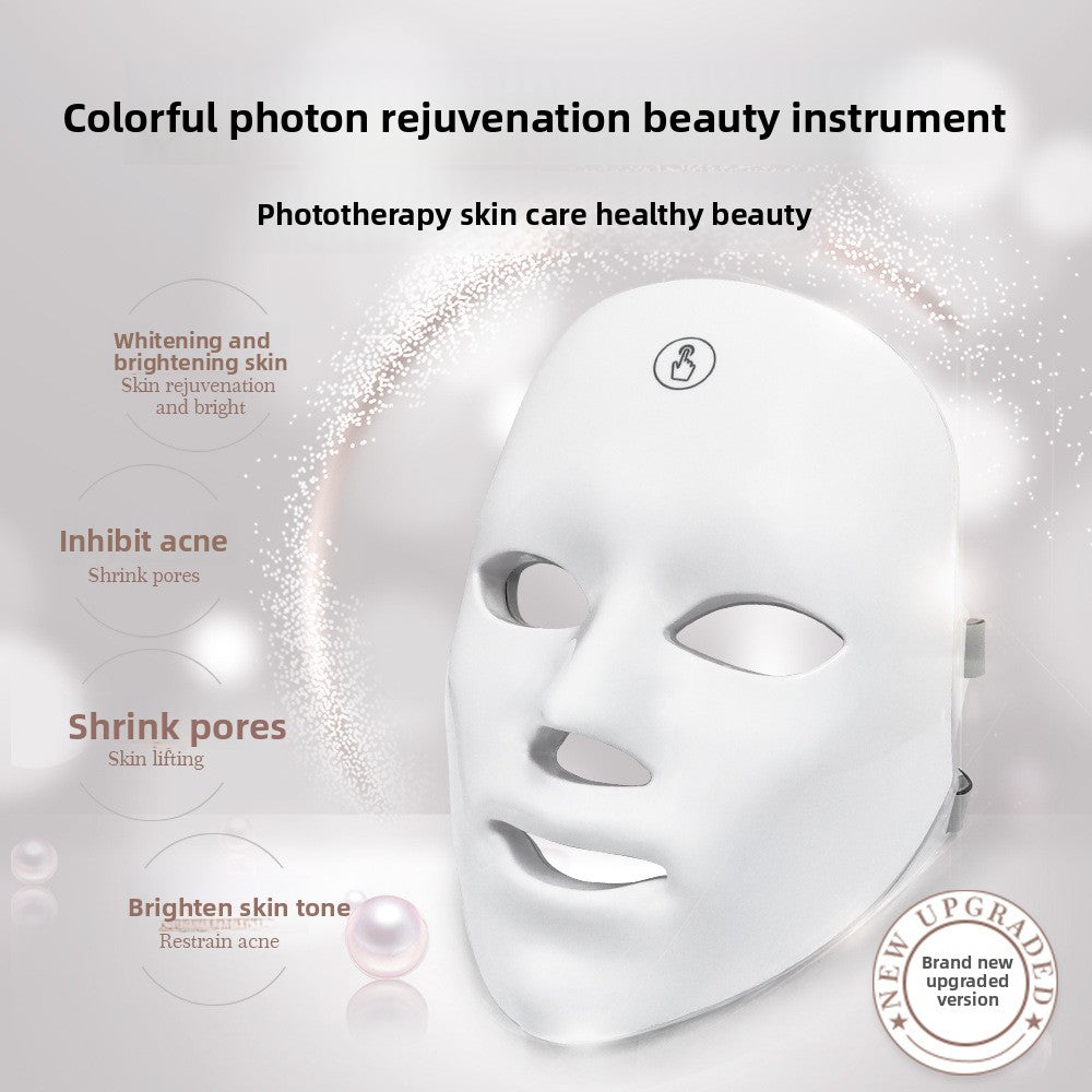 Veld Glow Mask LED face mask being worn, showing red light therapy in use