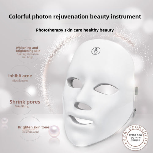 Veld Glow Mask LED face mask being worn, showing red light therapy in use